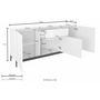 Voir la diapositive 4 : Buffet moderne sur pieds 3 portes 1 tiroir L170cm FLORENCE