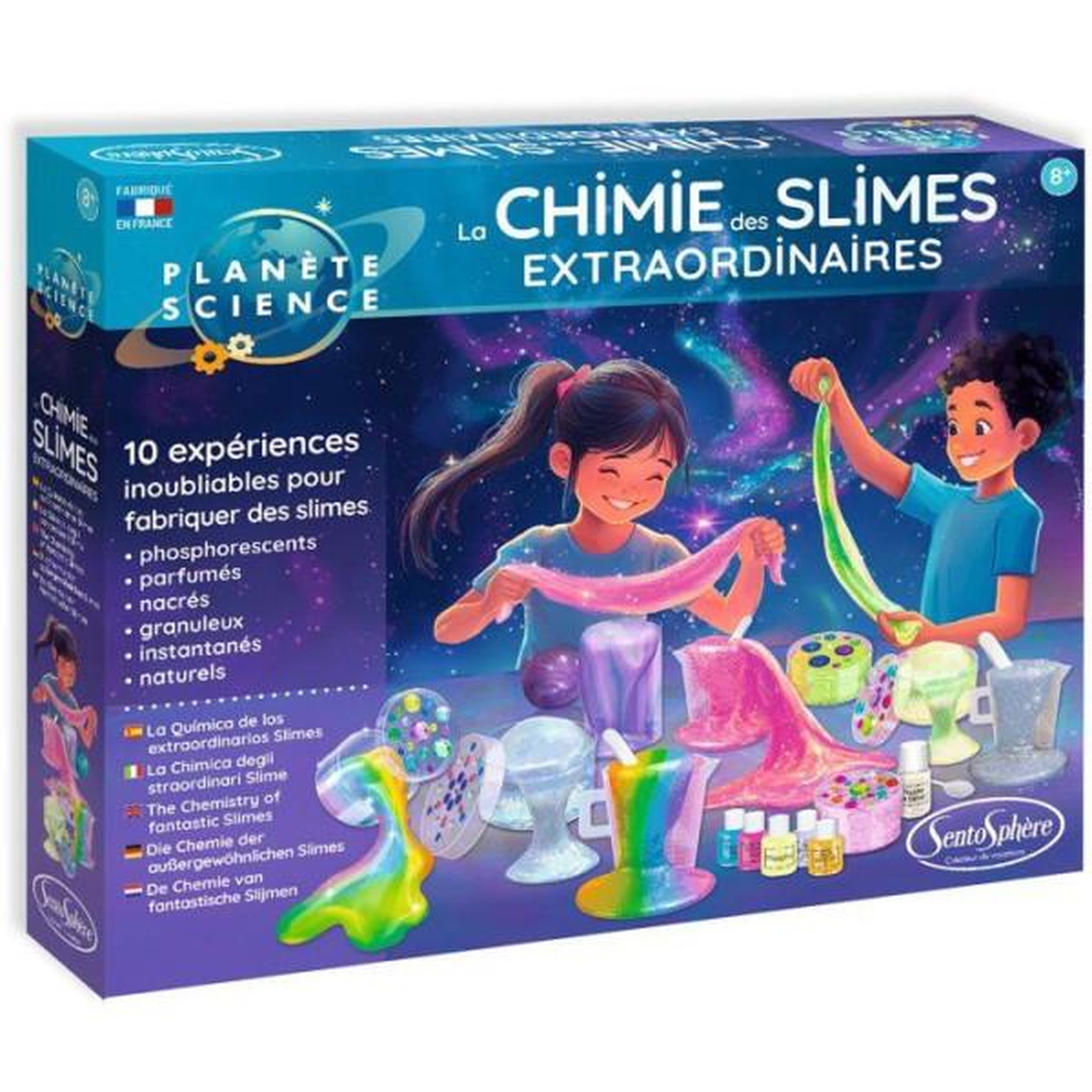 Sentosphere Kit Scientifique - SENTOSPHERE - La chimie du Slime extraodinaires - Slim de toutes les couleurs - Origine Naturelle - Des 8 ans