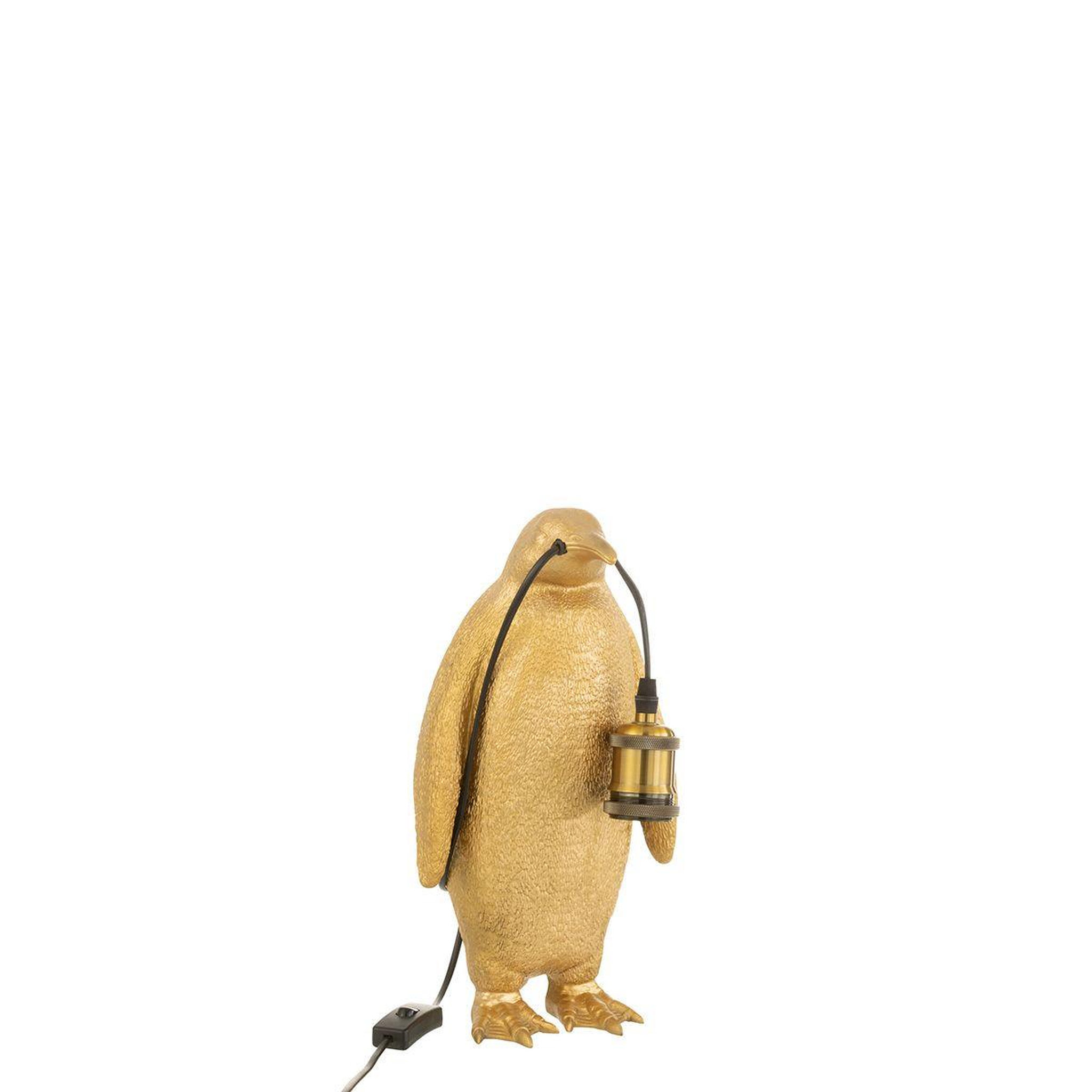 Voir la diapositive 3 : J-LINE Lampe à poser en résine  pingouin  35cm or