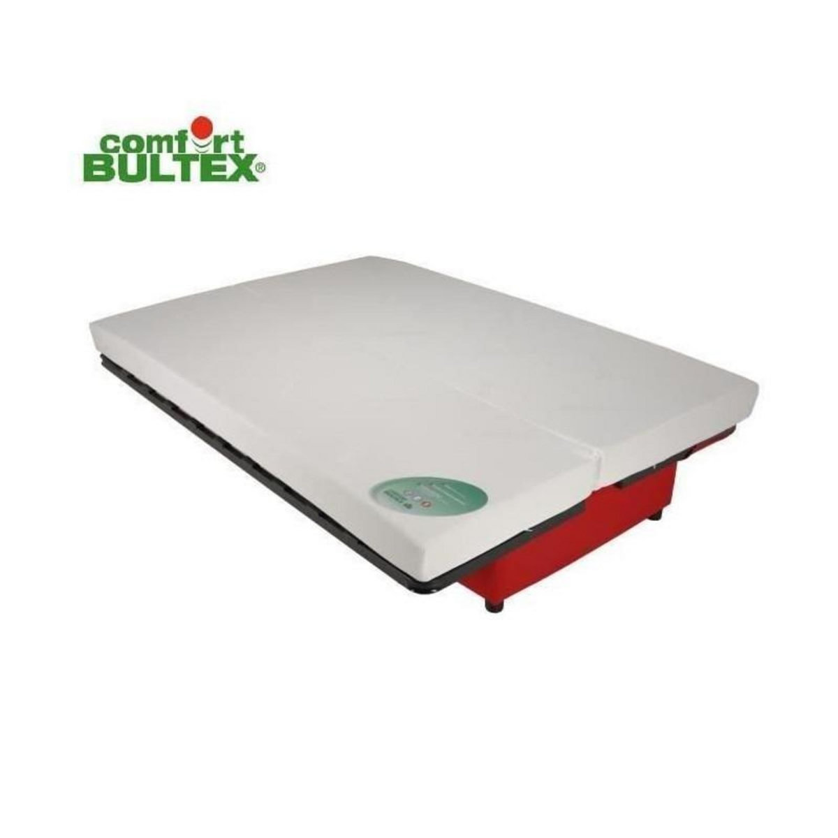 BULTEX BEIJA Banquette clic-clac 3 places - Comfort BULTEX - L 192 x P 95 cm - Tissu rouge