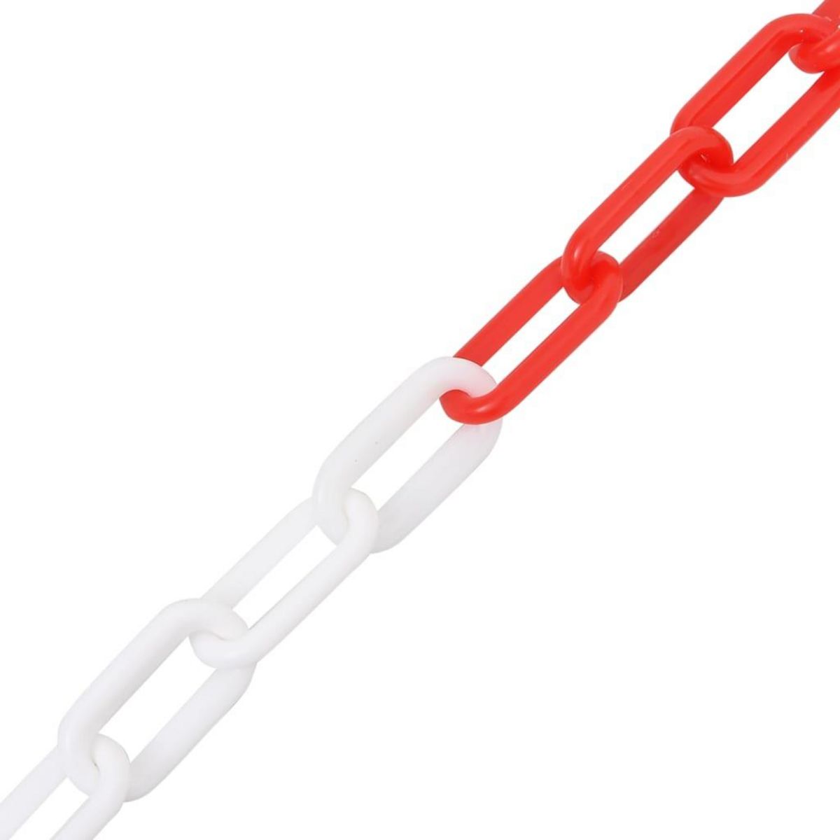 VIDAXL Chaîne d'avertissement Rouge et blanc 100 m Ø4 mm Plastique
