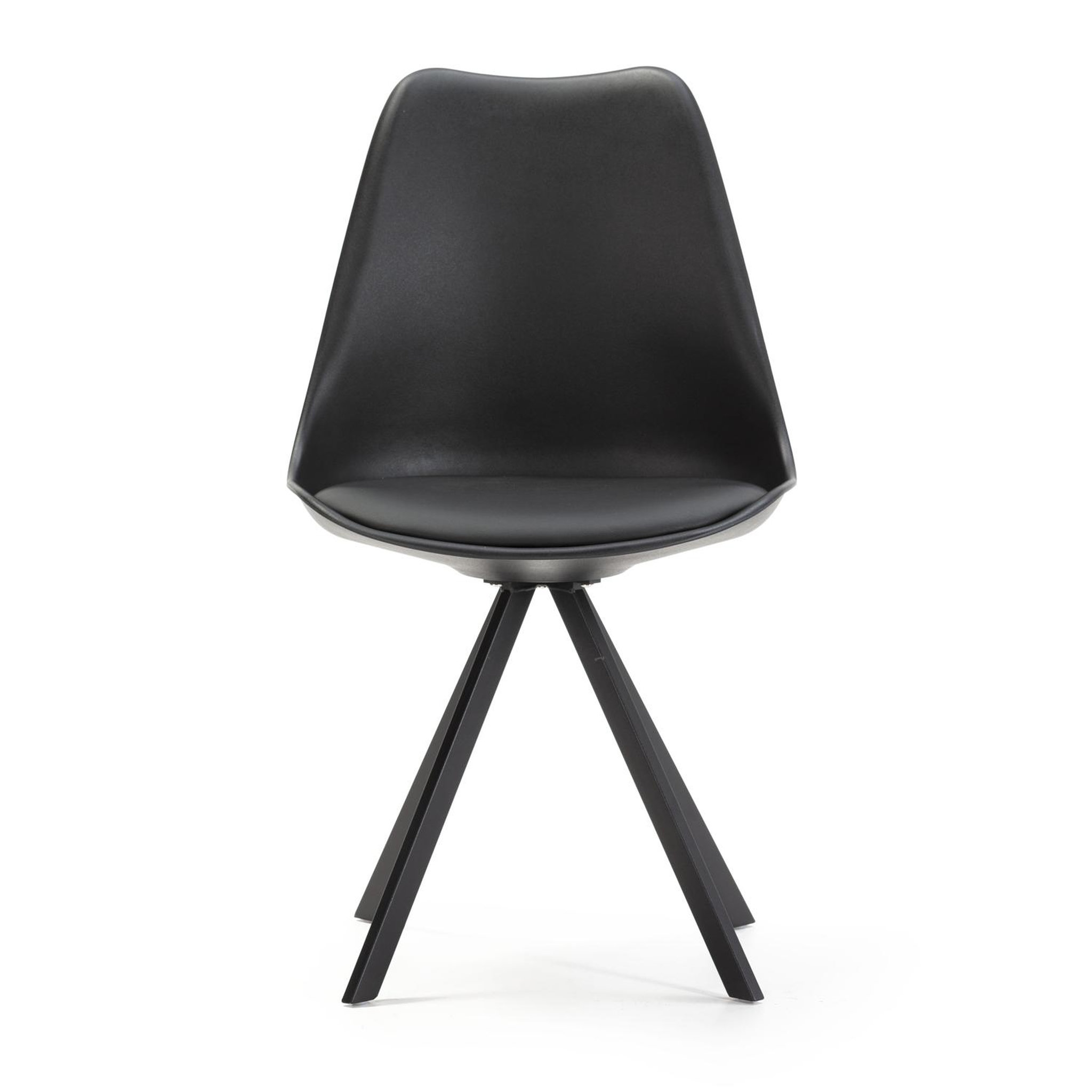 Voir la diapositive 2 : VS VENTA-STOCK Pack 2 chaises Salle à Manger Cross Style Nordique Noir, 54 cm x 49 cm x 84 cm