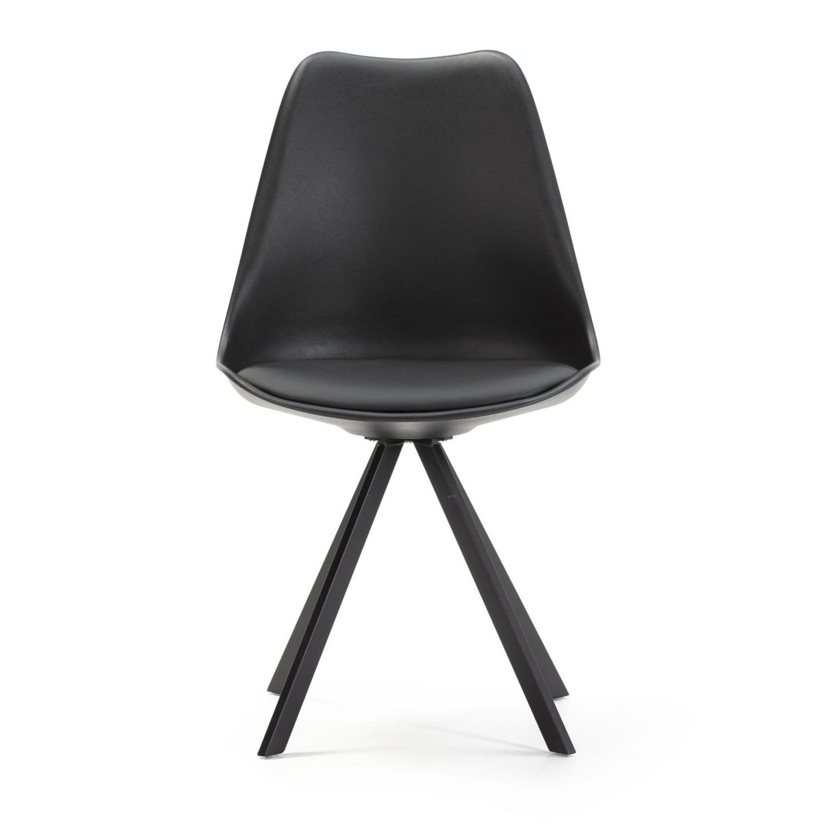 VS VENTA-STOCK Pack 2 chaises Salle à Manger Cross Style Nordique Noir, 54 cm x 49 cm x 84 cm