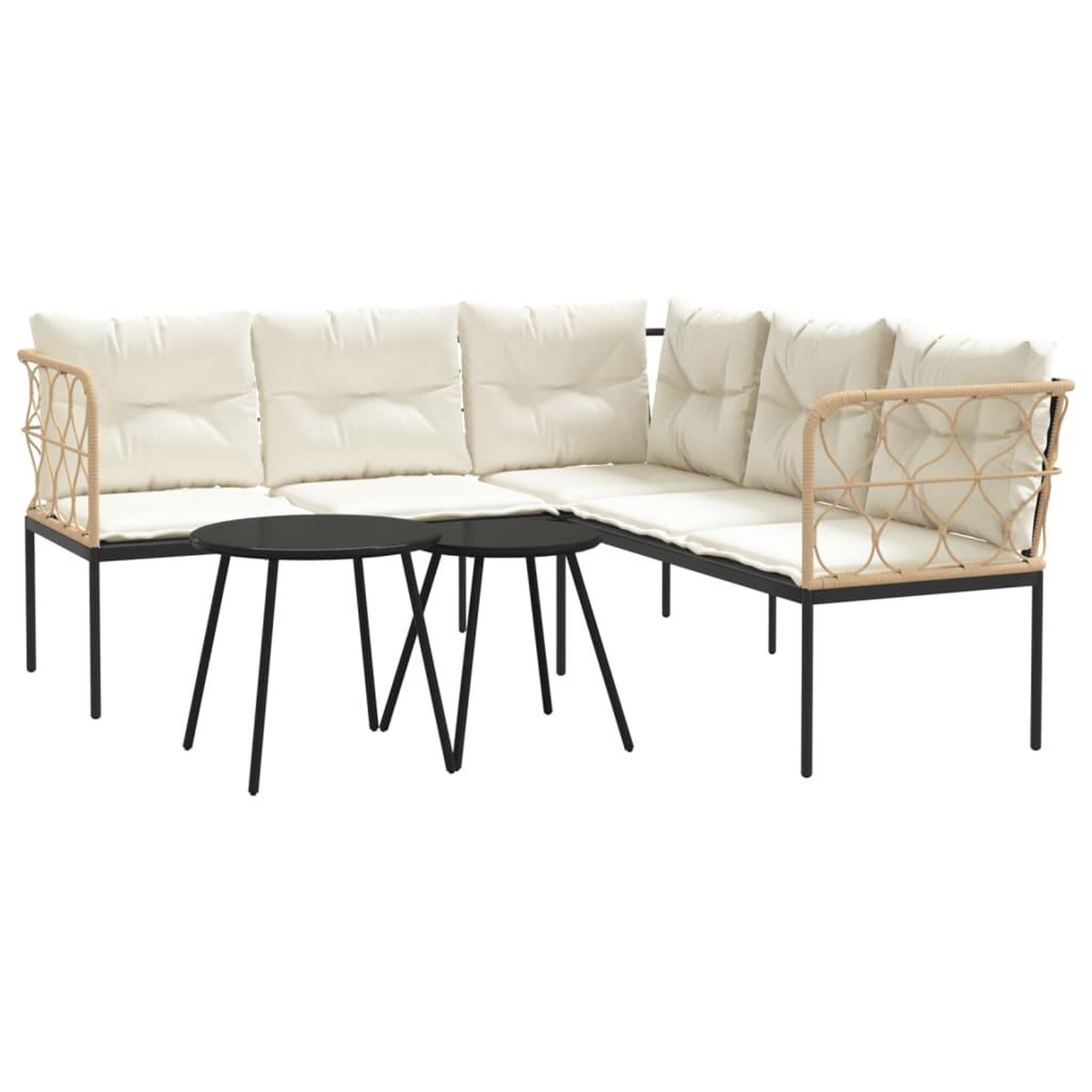 Voir la diapositive 2 : VIDAXL Ensemble de canapes de jardin et coussins noir acier textilene