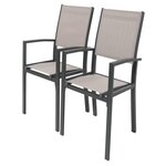 Habitat et Jardin Fauteuil jardin Alu/Textilène  Tropic  - Phoenix - Taupe - Lot de 2