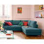 Voir la diapositive 1 : LISA DESIGN Jake - canapé d'angle droit 5 places convertible en tissu velours relief