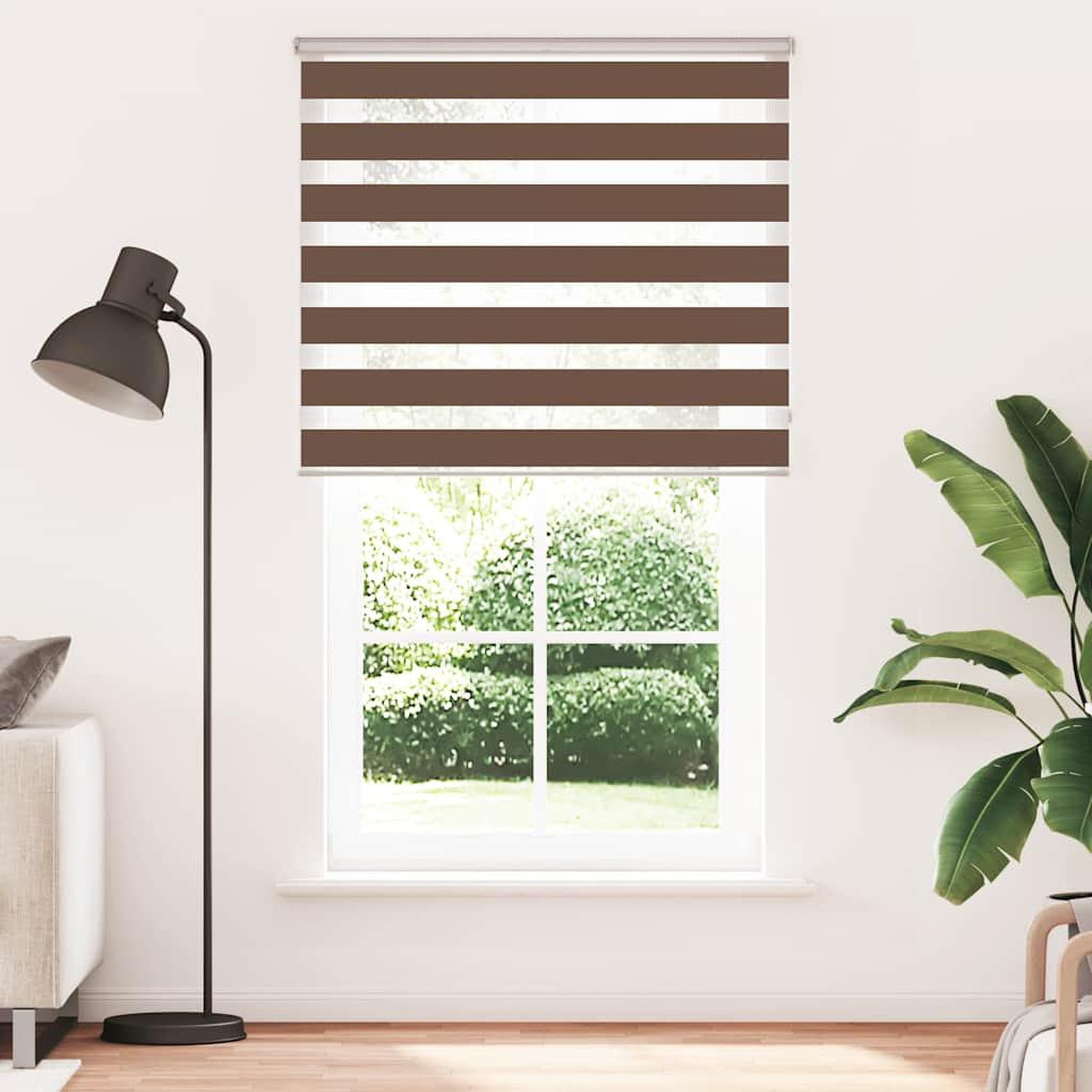 Voir la diapositive 2 : VIDAXL Store zebre marron 135x200cm largeur du tissu 130,9cm polyester