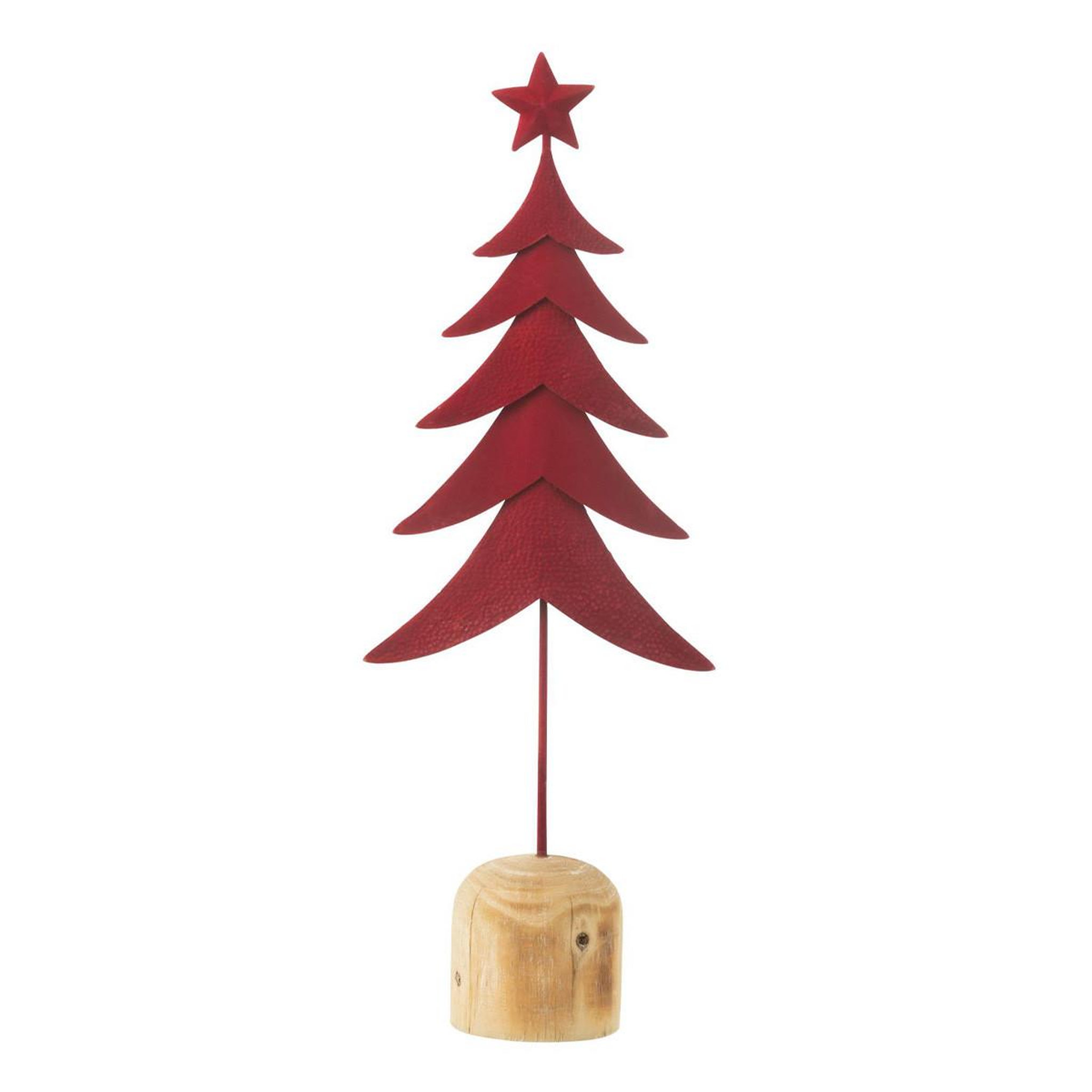 J-LINE Sapin de noël déco sur pied  étoile  49cm rouge