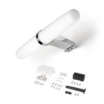 Emuca 5150011 Spot LED pour miroir de salle de bain Gemini (AC 230V 50Hz), 6 W, Chromé, Plastique et Aluminium
