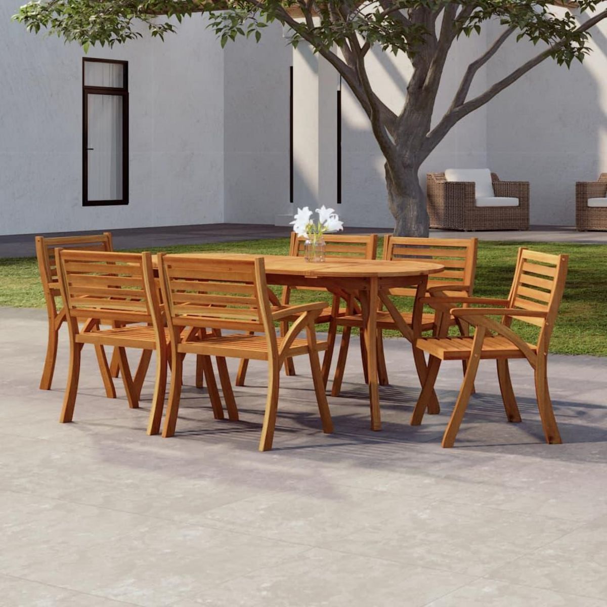 VIDAXL Table de jardin 200x90x75 cm Bois d'acacia solide