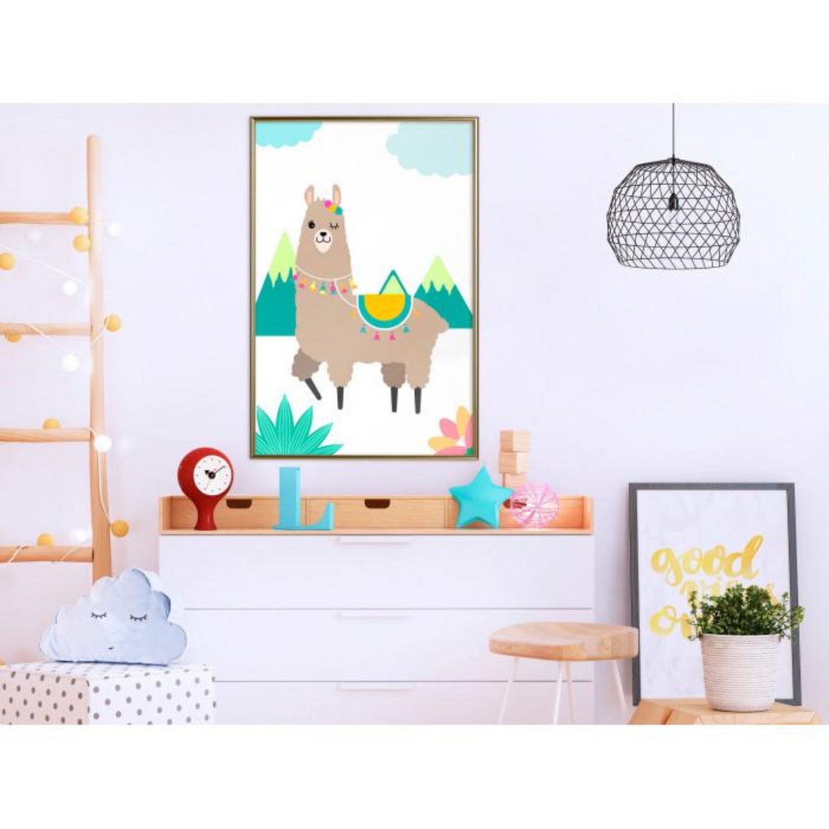 Paris Prix Affiche Murale Encadrée  Playful Llama