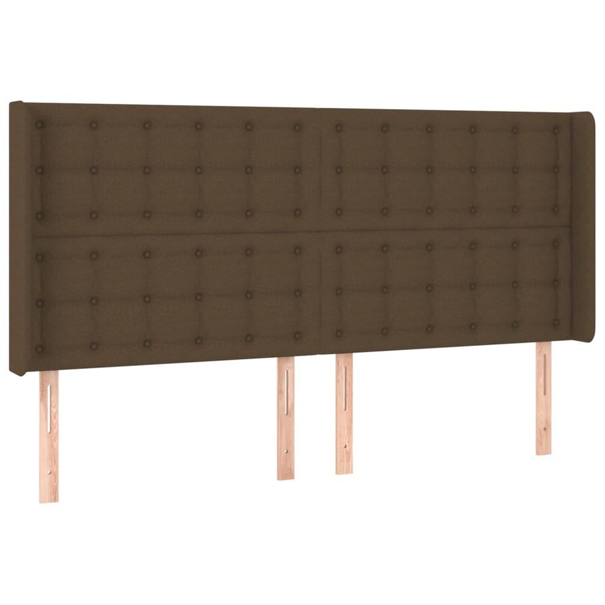 Voir la diapositive 2 : VIDAXL Tete de lit avec oreilles Marron fonce 203x16x118/128 cm Tissu