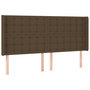 Voir la diapositive 2 : VIDAXL Tete de lit avec oreilles Marron fonce 203x16x118/128 cm Tissu