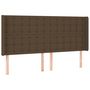 Voir la diapositive 2 : VIDAXL Tete de lit avec oreilles Marron fonce 203x16x118/128 cm Tissu
