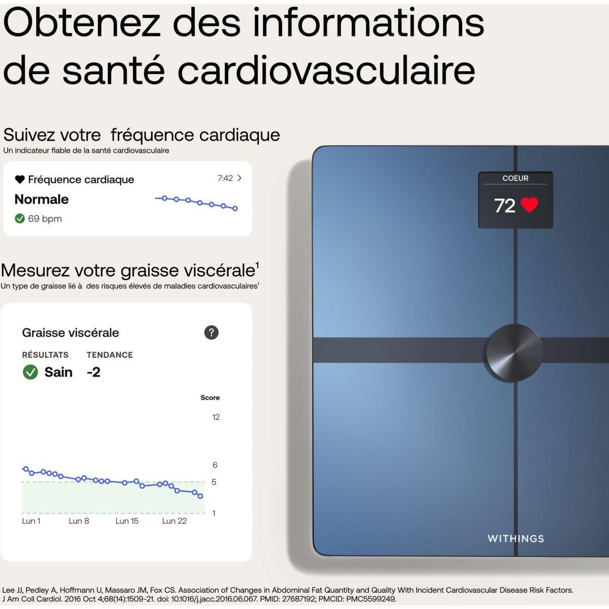 Voir la diapositive 2 : WITHINGS Pèse personne connecté body smart noir