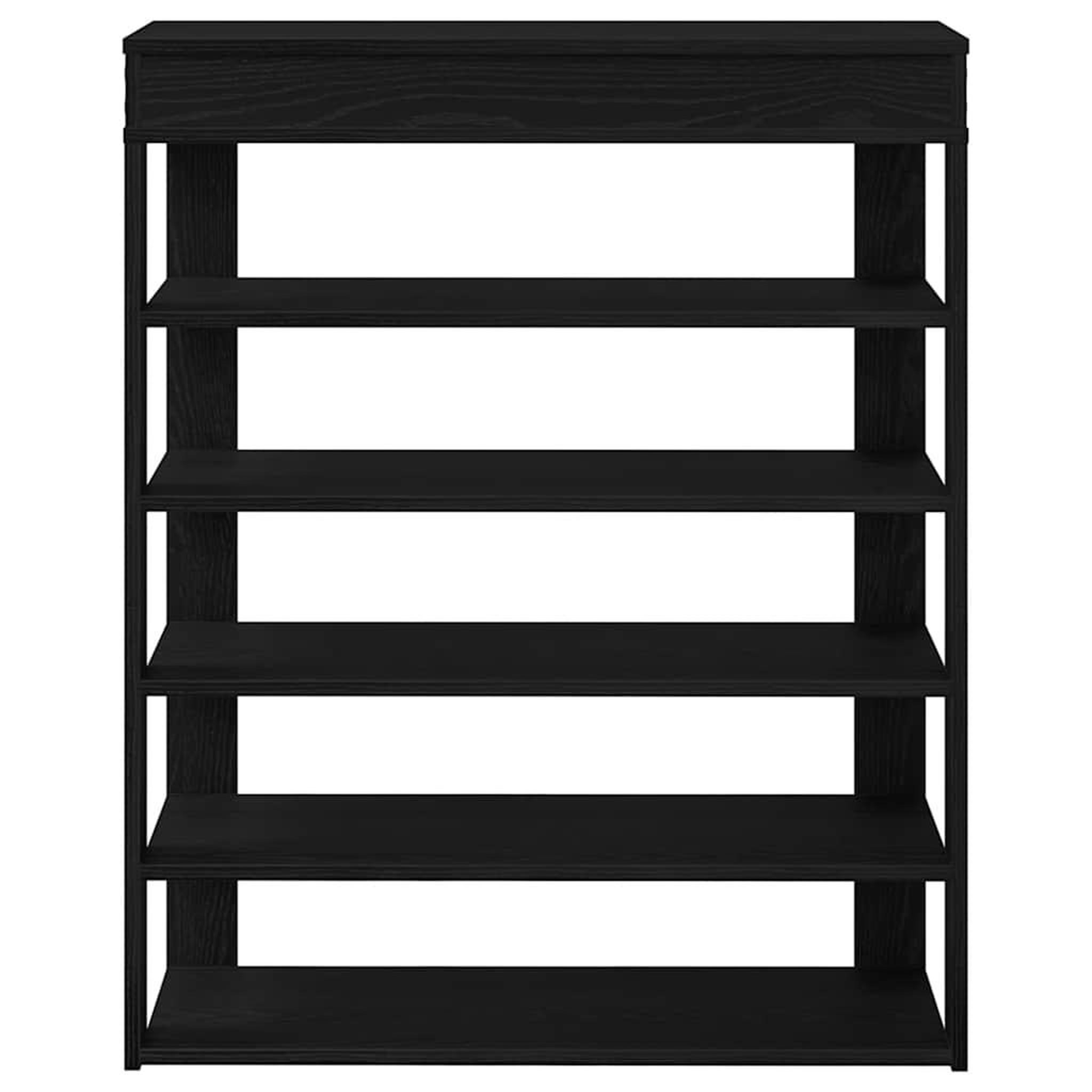 Voir la diapositive 4 : VIDAXL Etagere a chaussures noir 80x30x98 cm bois d'ingenierie