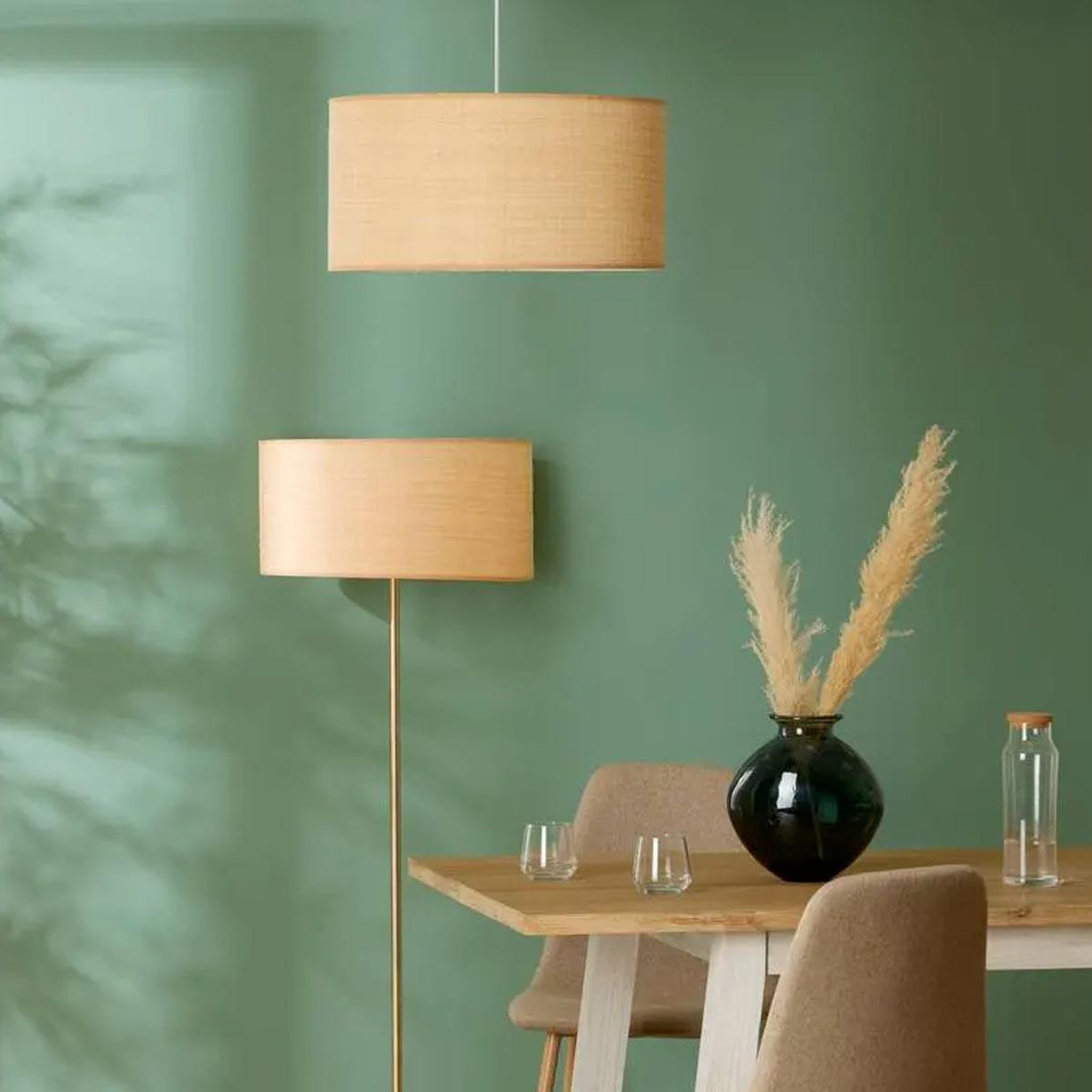 Voir la diapositive 5 : ATMOSPHERA Abat jour en raphia  beline  50cm beige