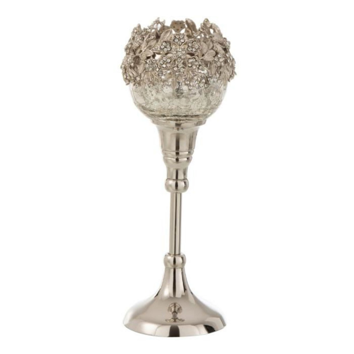 Paris Prix Photophore sur Pied en Métal  Bijou  24cm Argent