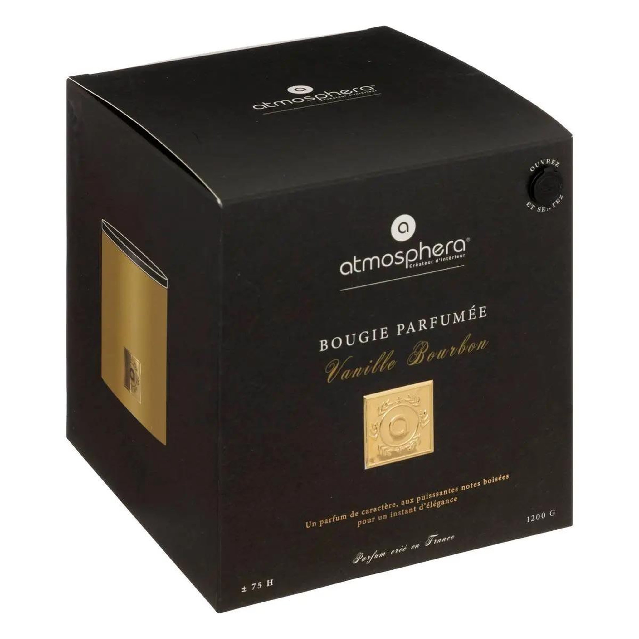 Voir la diapositive 4 : ATMOSPHERA Bougie parfumée  enzo  1200g vanille épicée