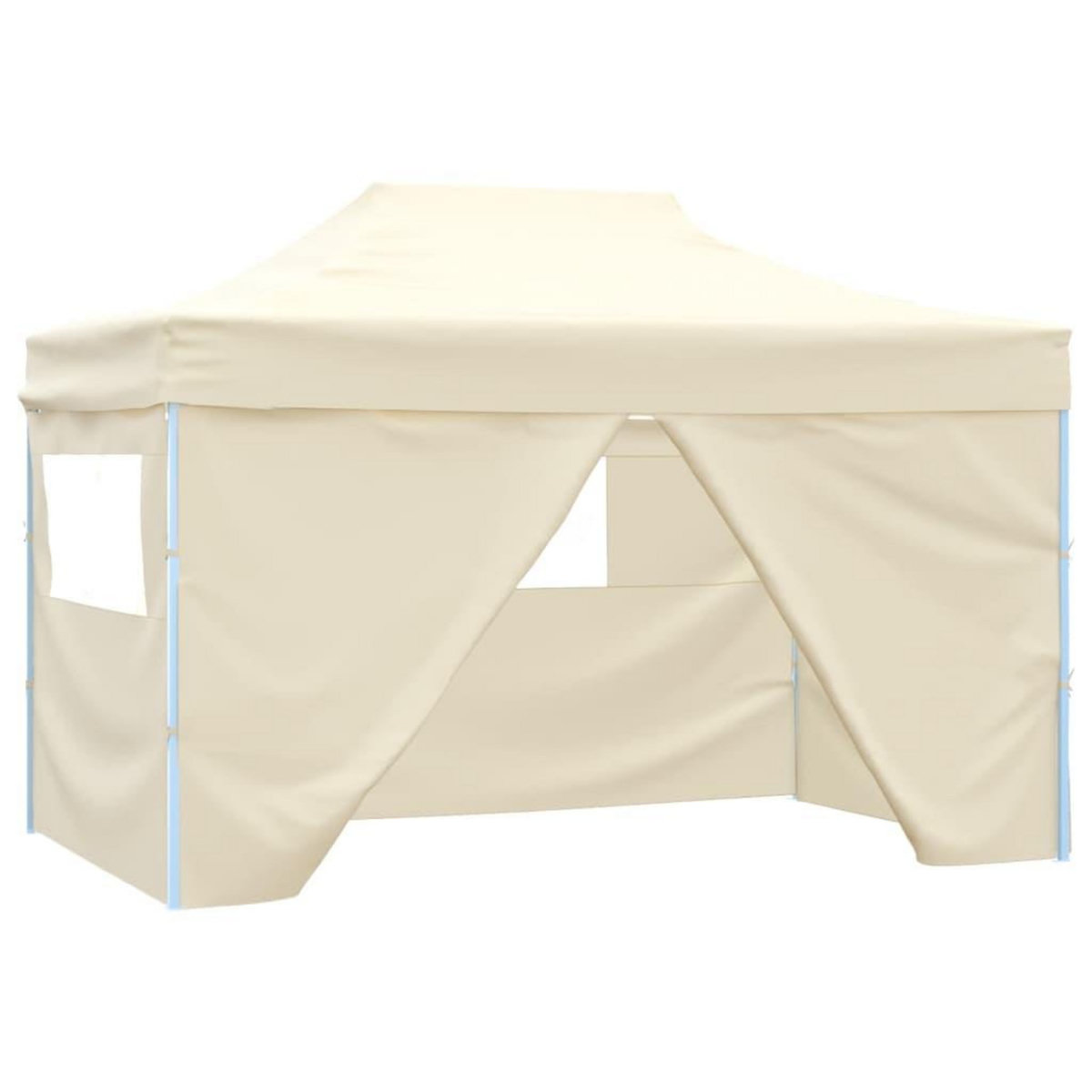 VIDAXL Tente pliable avec 4 parois lateraux 3 x 4,5 m Blanc creme