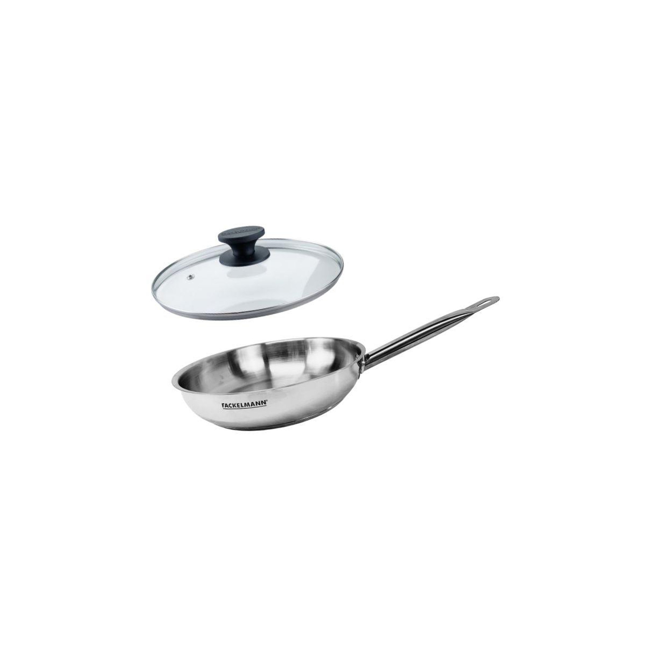 Fackelmann Set de 1 poêle de 20 cm en inox et couvercle en verre fackelmann eterna