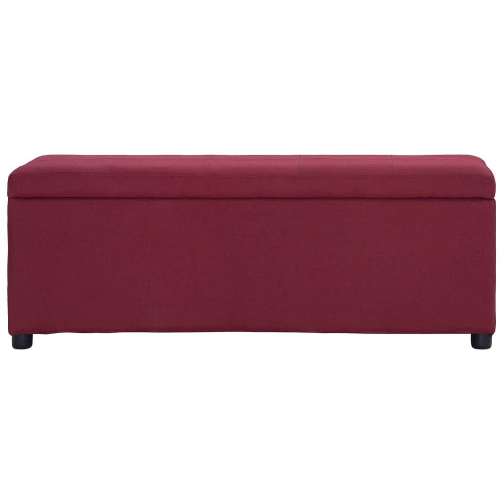Voir la diapositive 2 : VIDAXL Banc avec compartiment de rangement 116 cm Bordeaux Polyester