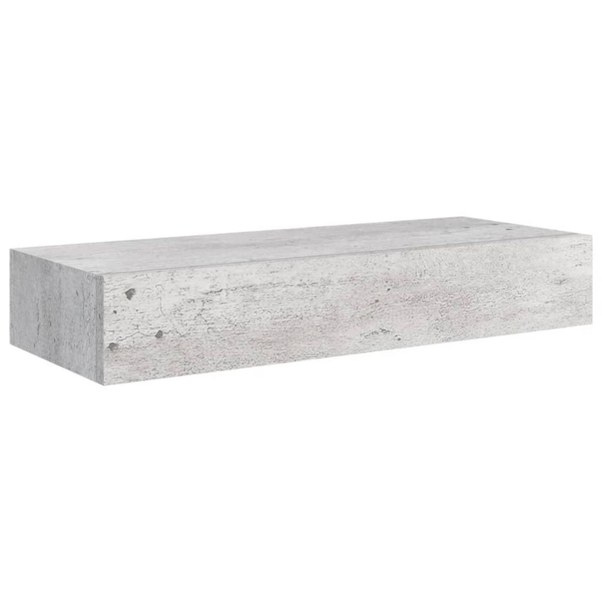 VIDAXL Etagere a tiroir murale Gris beton 60x23,5x10 cm MDF