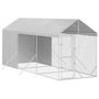 Voir la diapositive 3 : VIDAXL Chenil d'exterieur pour chiens avec toit argente 2x6x2,5 m