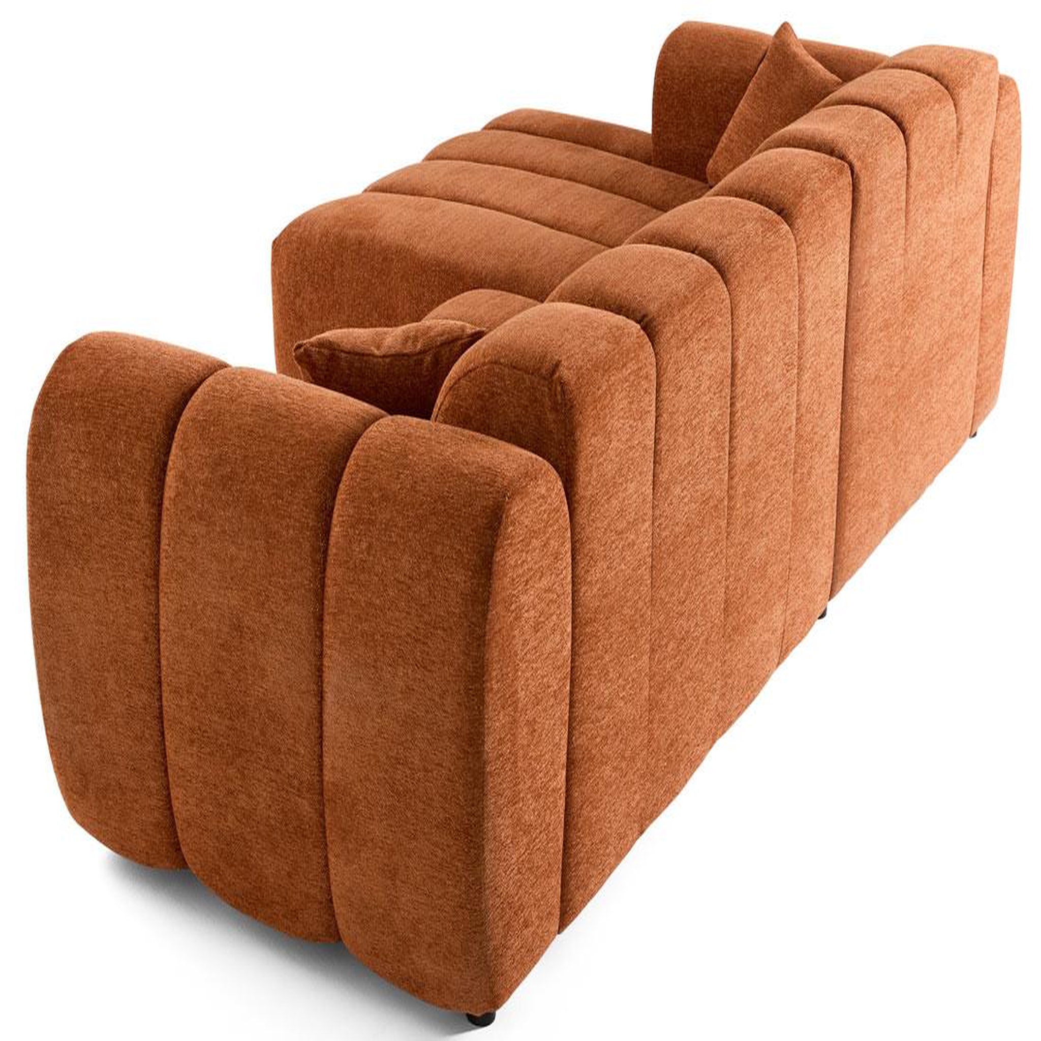 Voir la diapositive 6 : LISA DESIGN Curtis - canapé d'angle gauche 4 places en tissu texturé