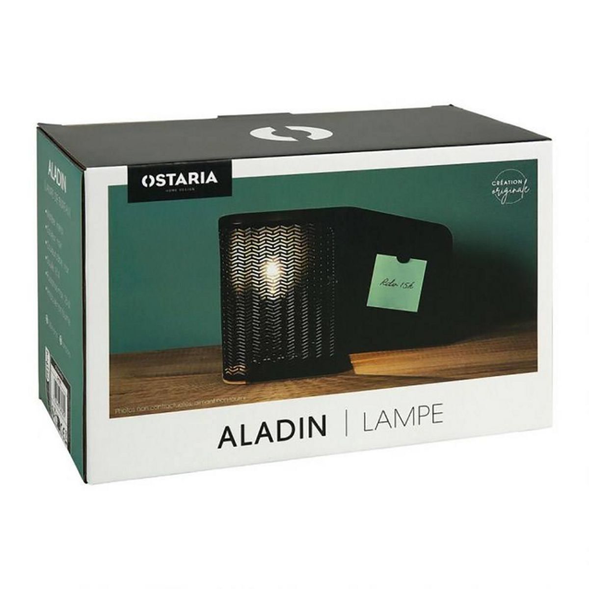 OSTARIA Lampe bureau métal Aladin noir