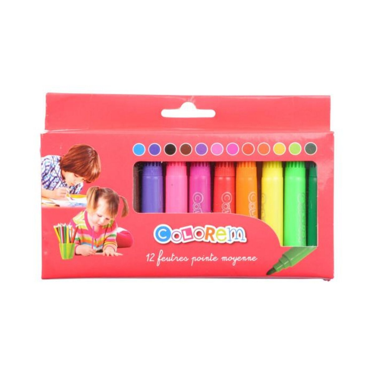 Paris Prix Pochette 12 Feutres  Pointe Moyenne  9cm Multicolore