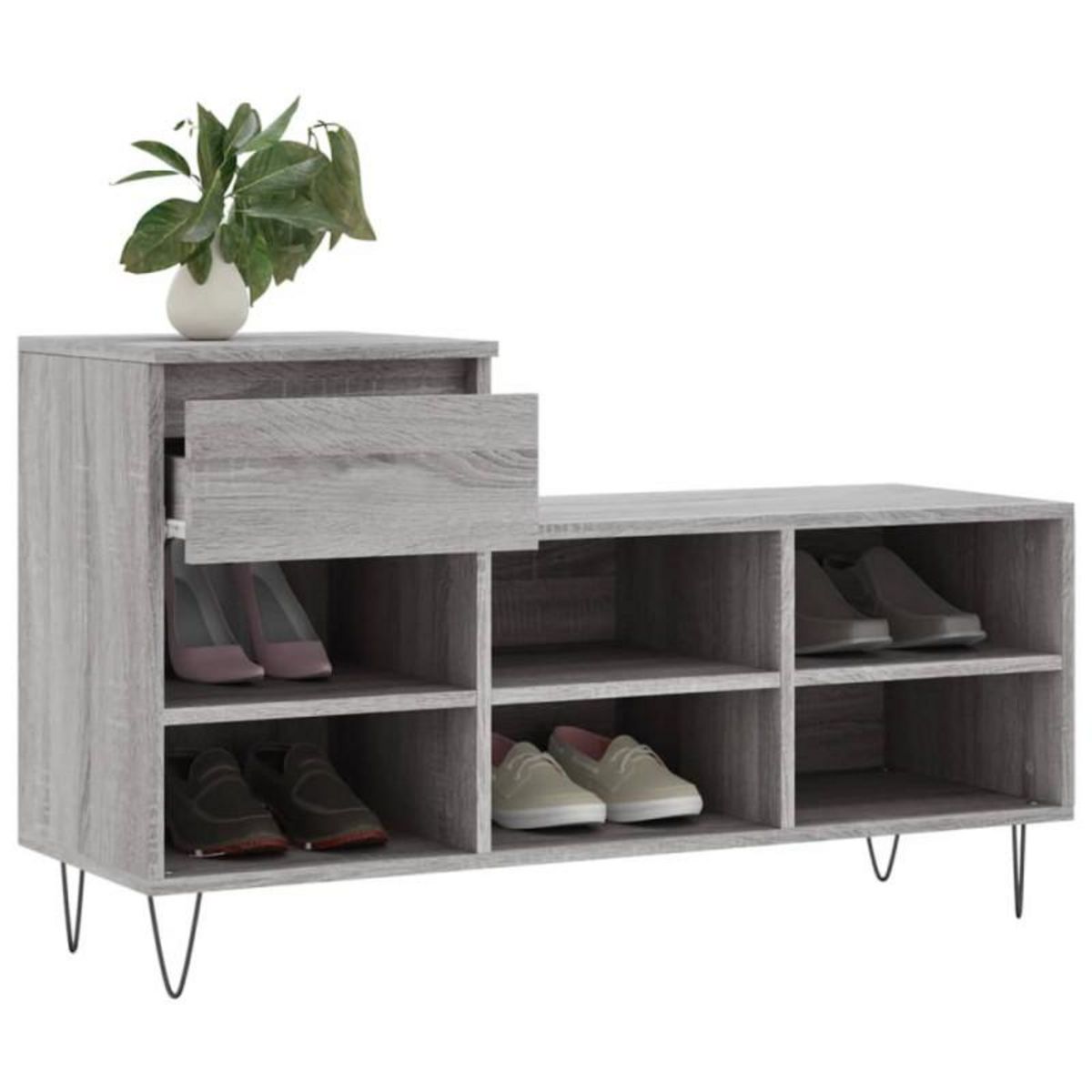 VIDAXL Armoire à chaussures Sonoma gris 102x36x60 cm Bois d ingénierie