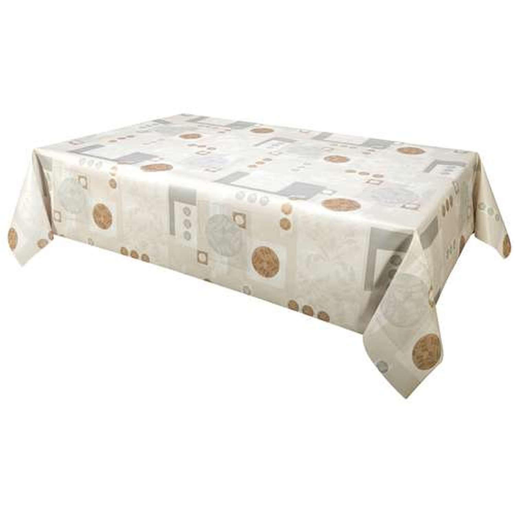 TOILINUX Nappe en toile cirée rectangulaire alma - 140 x 250 cm - ecru