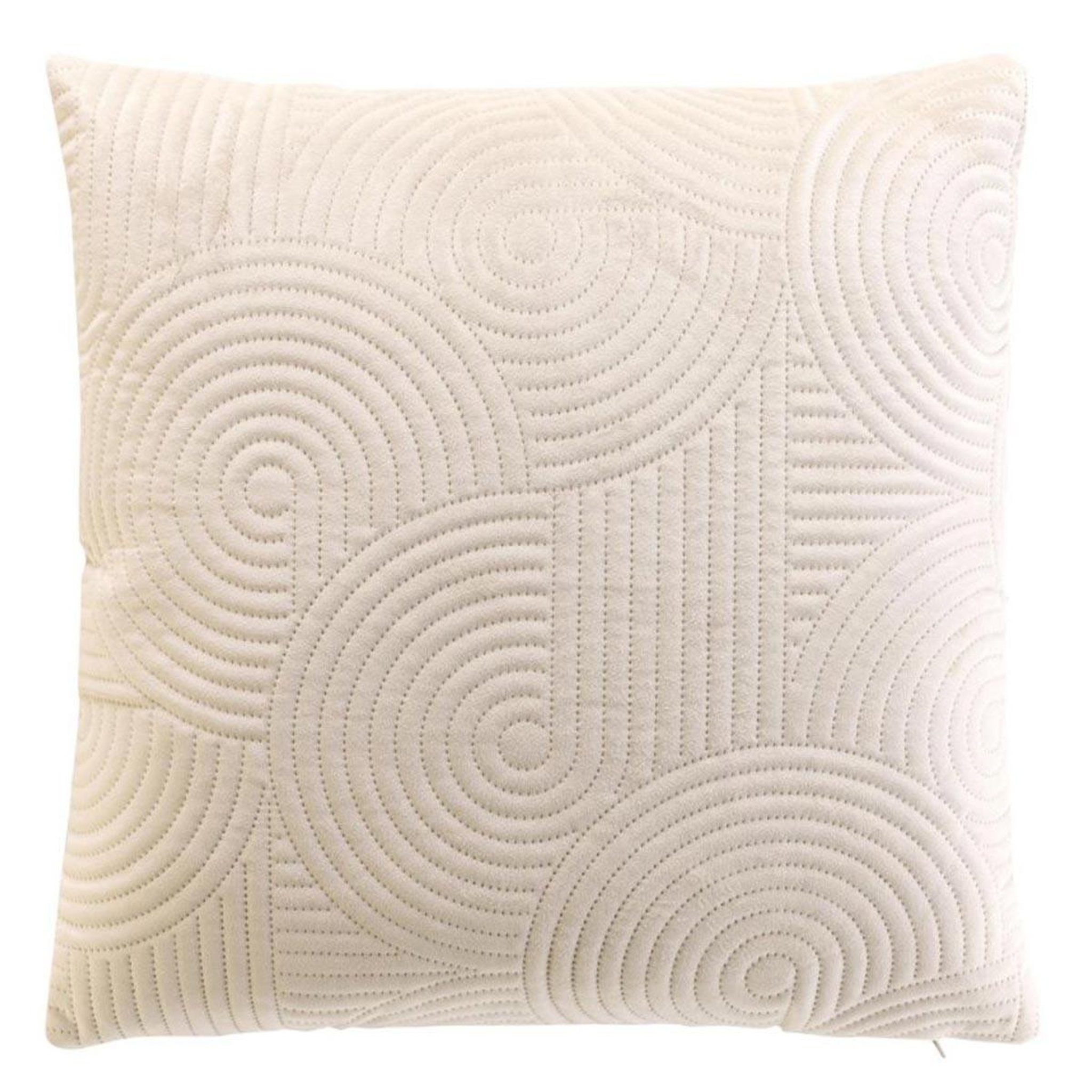 Douceur d'Intérieur Housse de coussin en velours  circles  40x40cm naturel