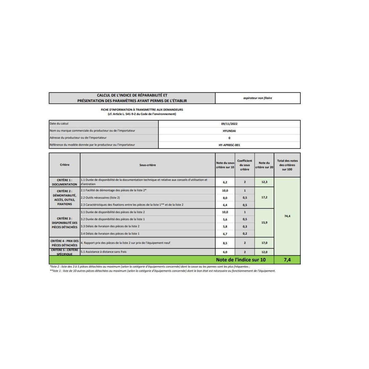 Hyundai Aspirateur balai 2en1 rechargeable 10.8v - HY-APRBSC-001