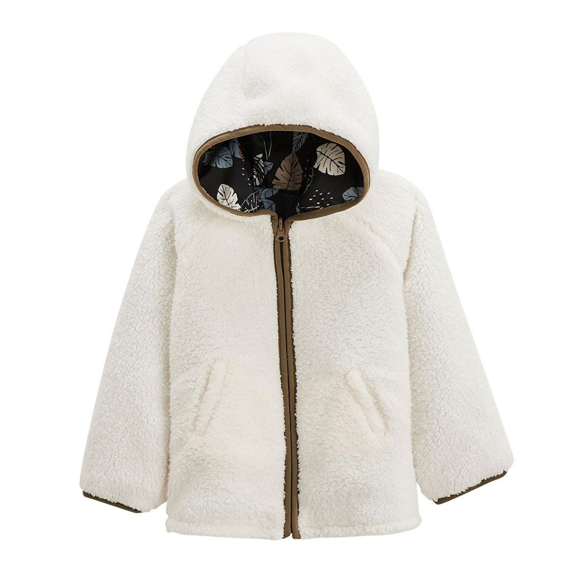 Petit Béguin Veste à capuche enfant en sherpa réversible Caracas