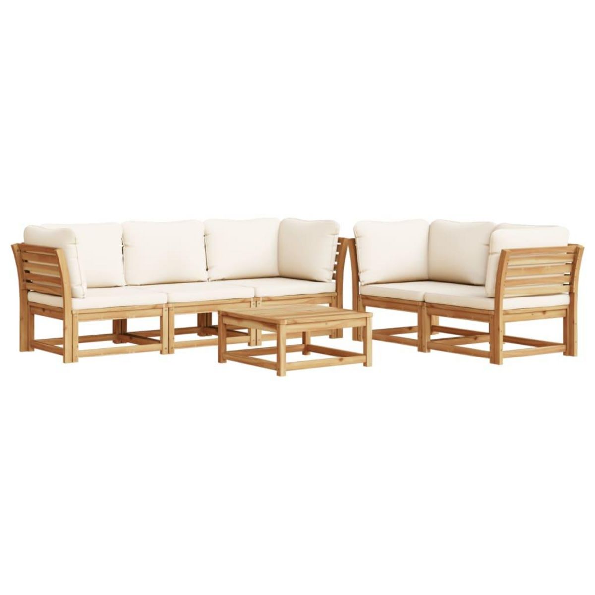 VIDAXL Salon de jardin 6 pcs avec coussins bois d'acacia solide
