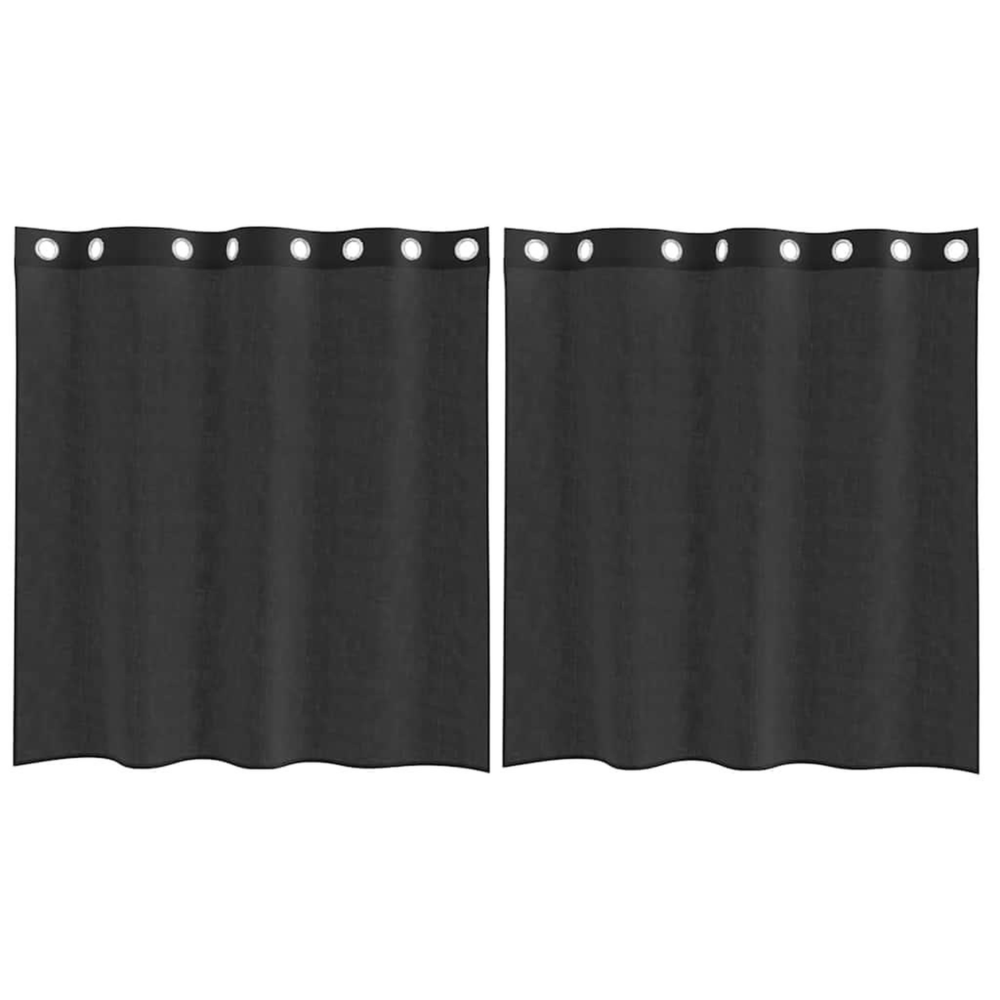 Voir la diapositive 2 : VIDAXL Rideaux en voile avec œillets 2 pcs noir 140x140 cm