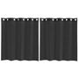 Voir la diapositive 2 : VIDAXL Rideaux en voile avec œillets 2 pcs noir 140x140 cm