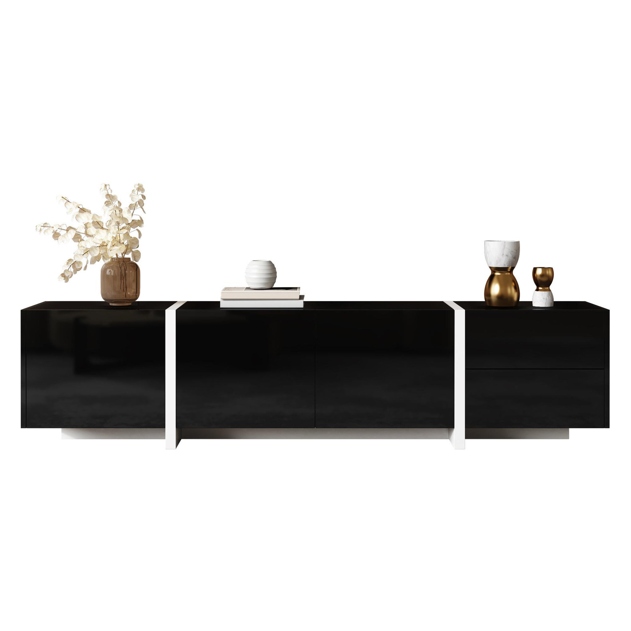 MERAX Meuble tv. Coloris disponibles : Noir, Blanc
