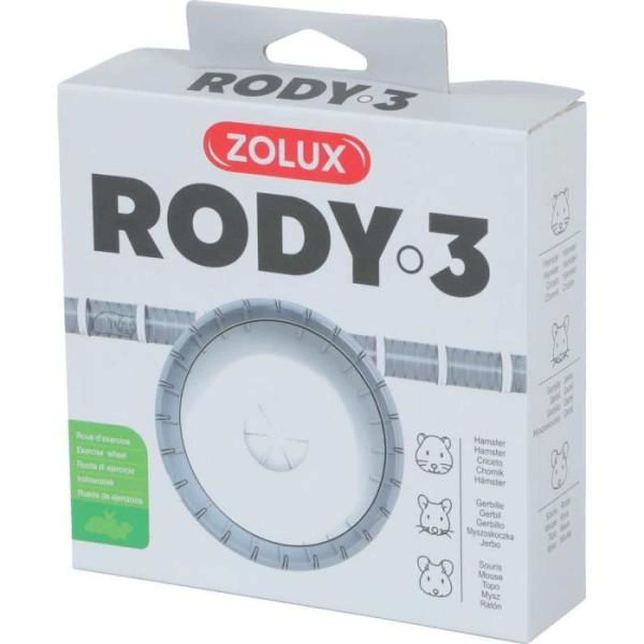 Voir la diapositive 2 : Zolux Roue d'exercice silencieuse adaptés aux cages Rody3 - ZOLUX - Rodylounge - Pour petits rongeurs - Blanc