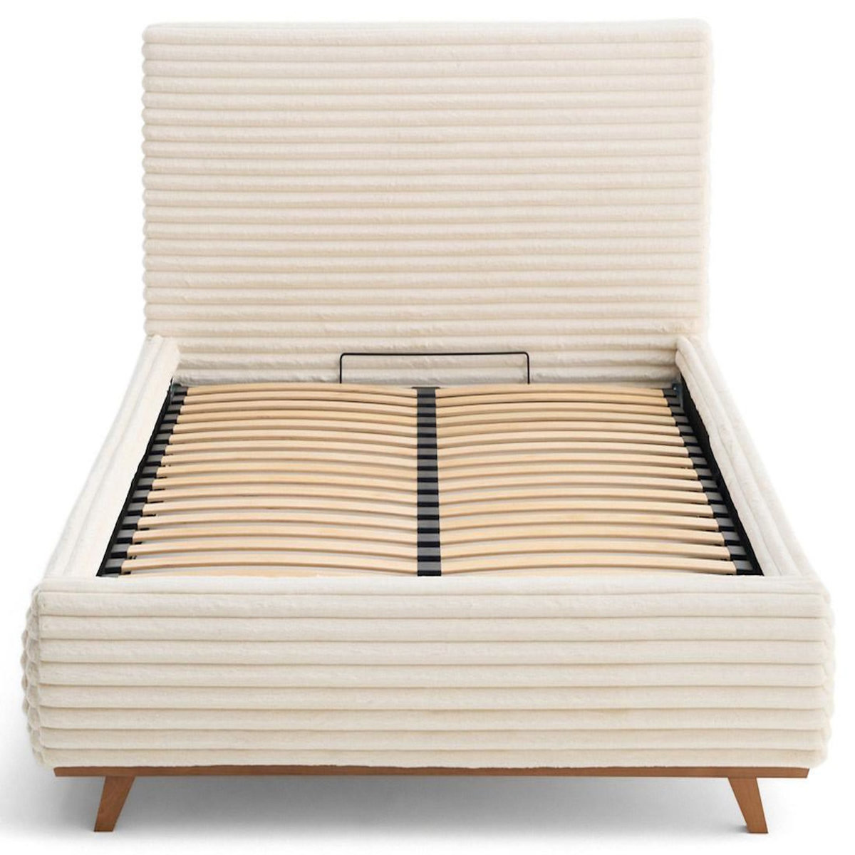 BEST MOBILIER Cristal - lit coffre - 140x200 - sommier inclus - fausse fourrure côtelée