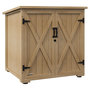 Voir la diapositive 1 : OUTSUNNY Armoire de jardin 2 portes croisillons étagère toit bitumé bois sapin pré-huilé