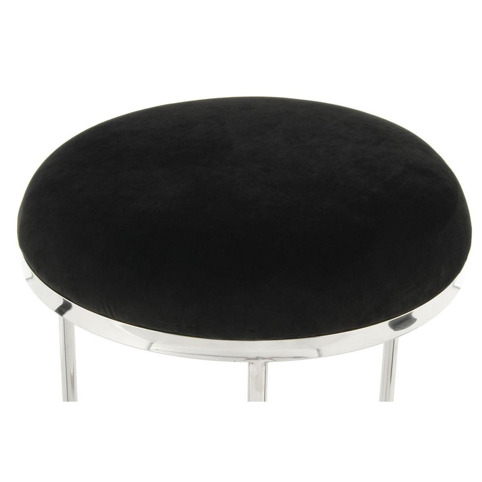 Voir la diapositive 2 : Paris Prix Tabouret design  wynona  49cm noir & argent