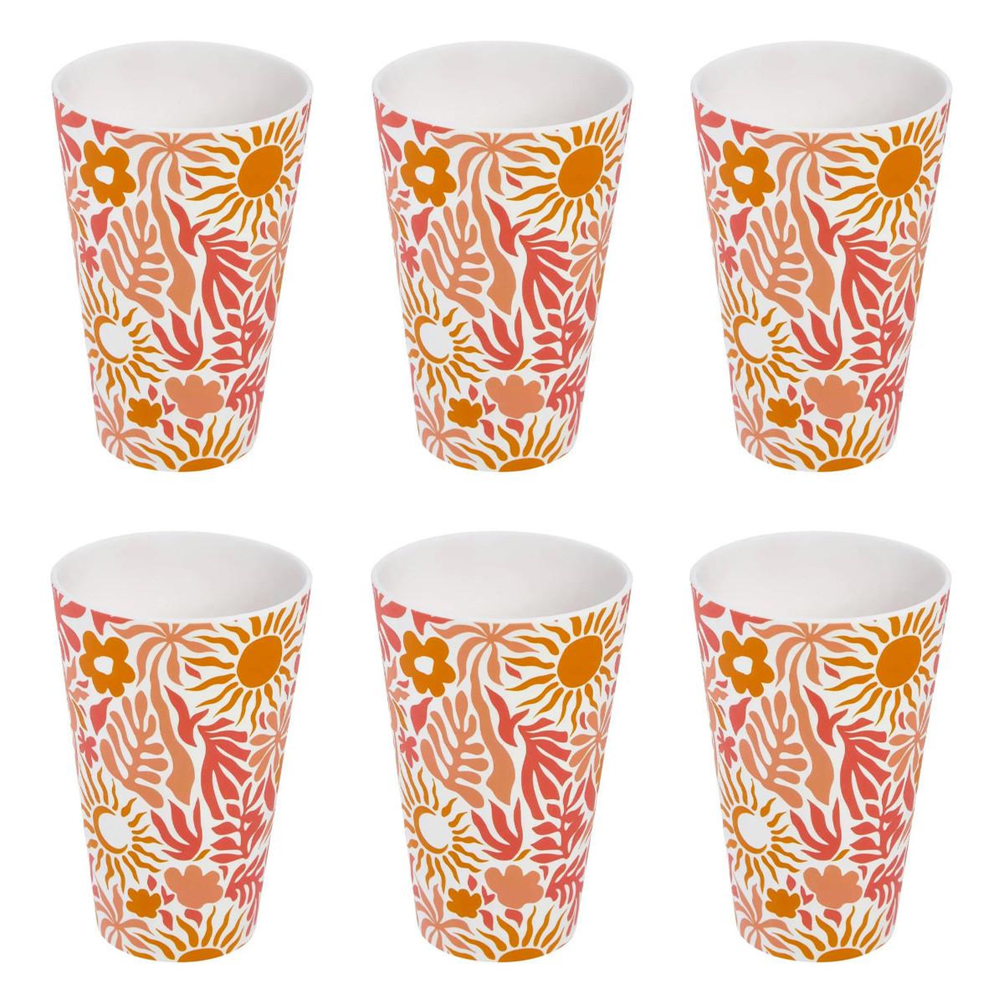 FIVE Lot de 6 verres réutilisables  soléa  38cl multicolore