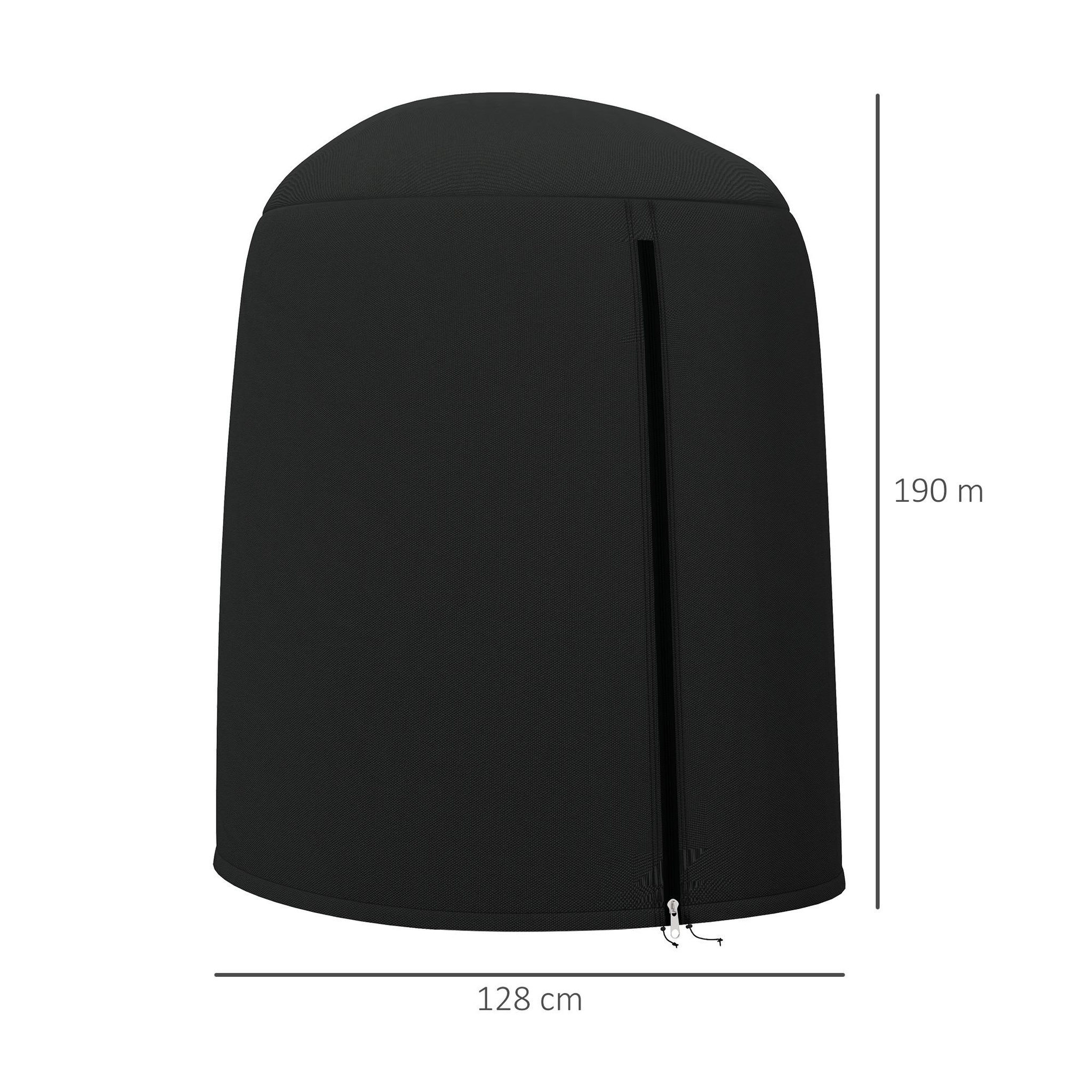 Voir la diapositive 3 : OUTSUNNY Housse de protection fauteuil suspendu de jardin - imperméable, zip - ø 128 x 190h cm - noir