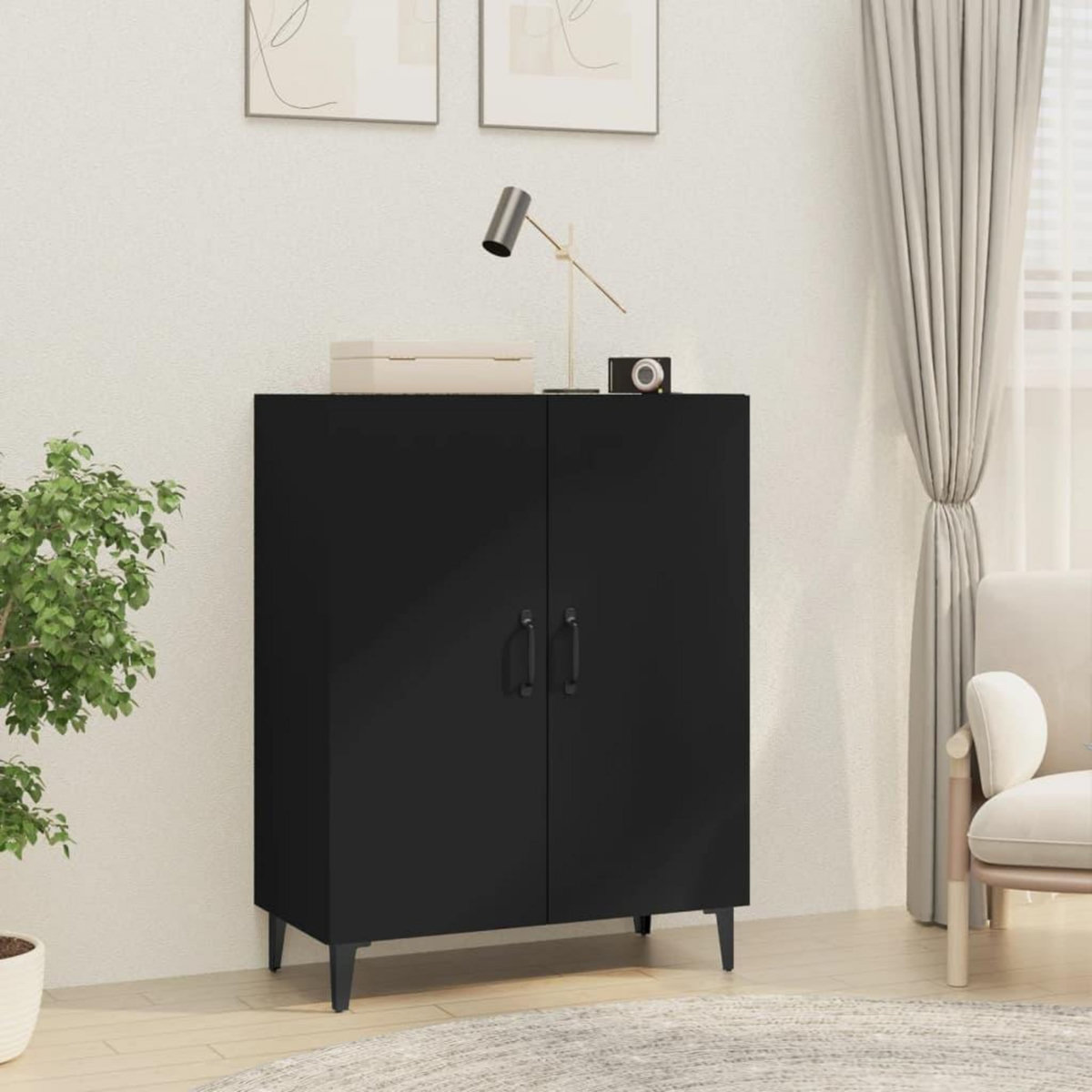 VIDAXL Buffet Noir 70x34x90 cm Bois d'ingenierie
