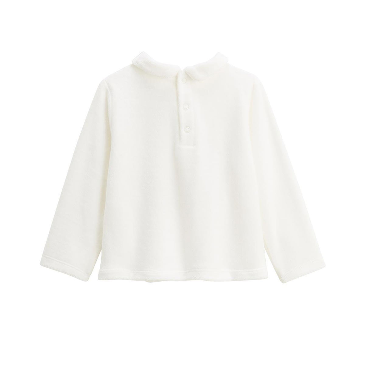 Petit Béguin Pyjama enfant 2 pièces en velours à pieds retroussables Swan