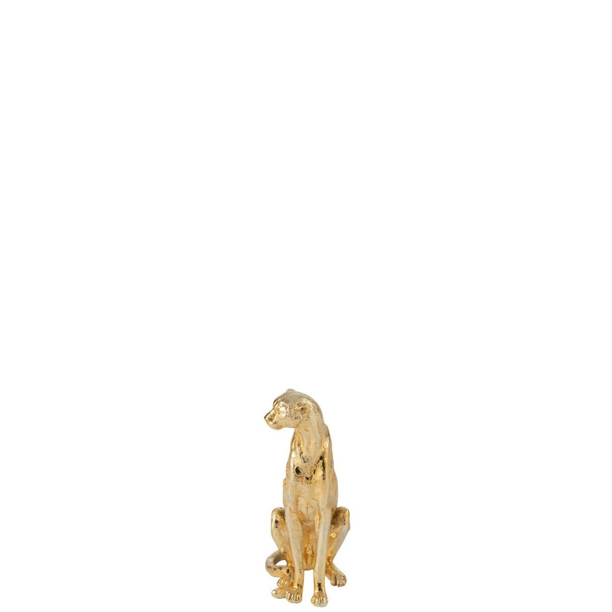 Voir la diapositive 3 : J-LINE Statuette léopard assis  odis  37cm doré