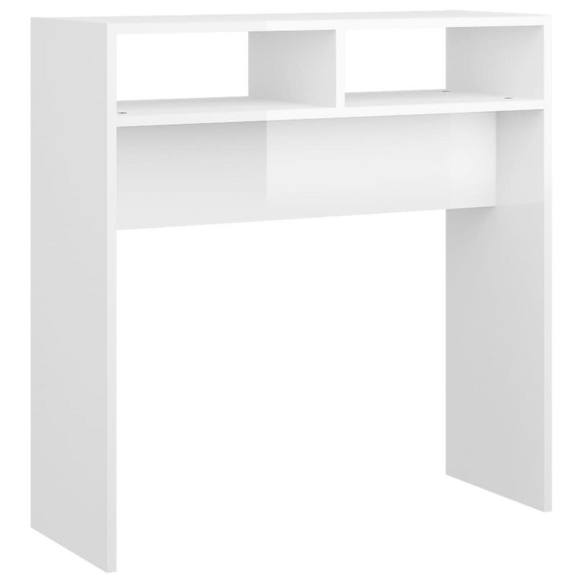 VIDAXL Table console Blanc brillant 78x30x80 cm Agglomere
